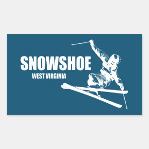 Adesivo Retangular Snowshoe Mountain West Virginia Skier