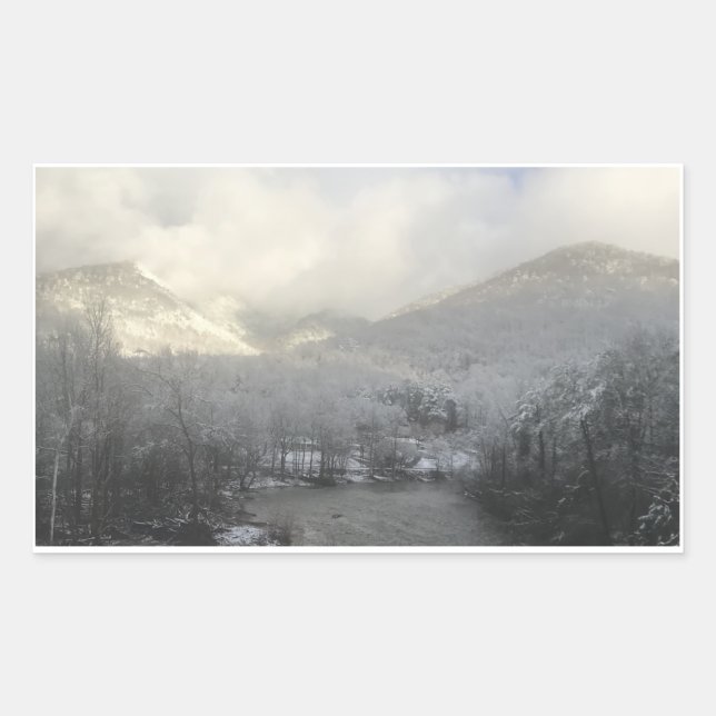 Adesivo Retangular Snowy Mountain Sticker (Frente)