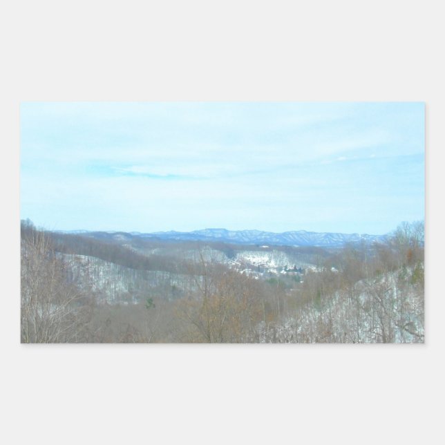 Adesivo Retangular Snowy Mountain West Virginia Overlook (Frente)