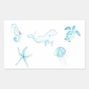 Adesivo Retangular Sob O Mar