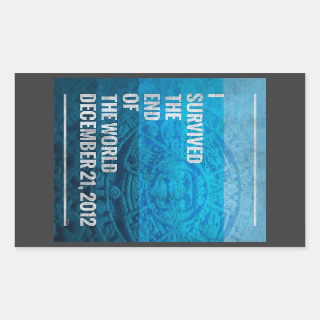 Adesivo Retangular Sobrevivi ao fim do mundo (Frente)