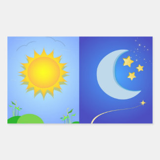 Adesivo Retangular sol e lua