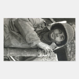 Adesivo Retangular Soldado Americano do WWII na Floresta de Hurtgen