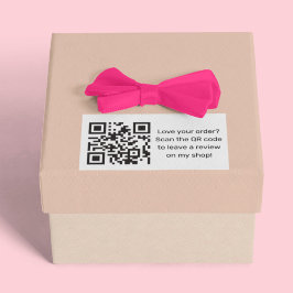 Adesivo Retangular Solicitação de revisão de negócios com código QR