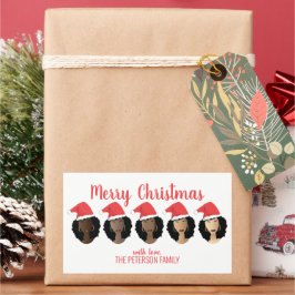 Adesivo Retangular Sombras, mulheres negras, Feliz Natal