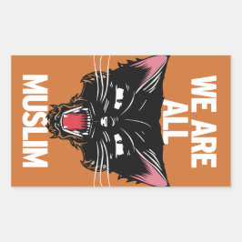 Adesivo Retangular Somos Todos Muçulmanos.