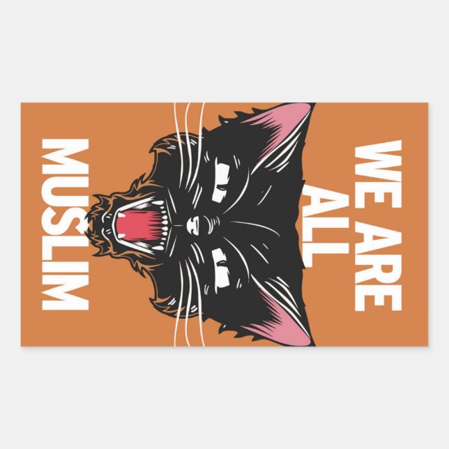 Adesivo Retangular Somos Todos Muçulmanos. (Frente)