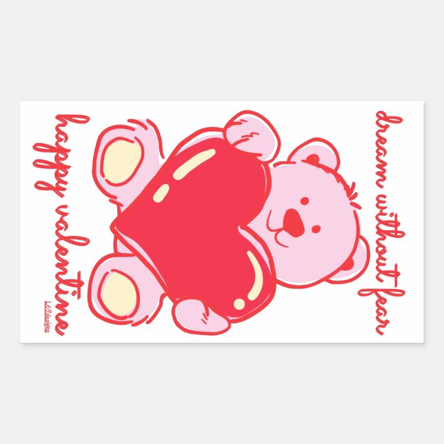 Adesivo Retangular SONHO SEM MEDO, presente de NAMORADOS FELIZ (Frente)