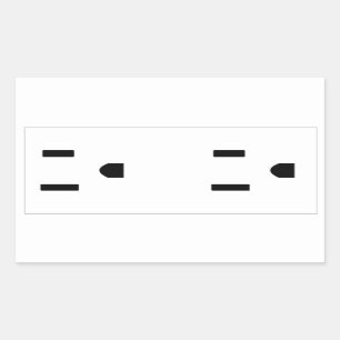 Adesivo Retangular Soquete Falso Realista de Plug-Socket da Piada