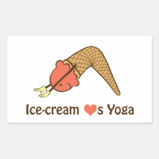 Adesivo Retangular Sorvete ama Yoga Stickers