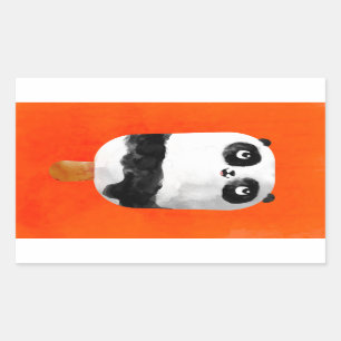 Adesivo Retangular Sorvete do Popsicle da panda