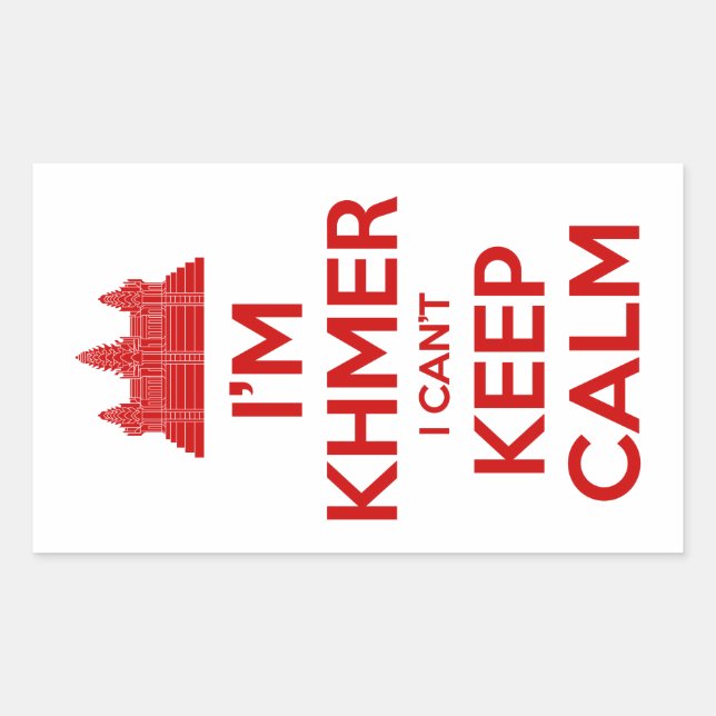 Adesivo Retangular Sou Khmer, não consigo ficar calmo (Frente)