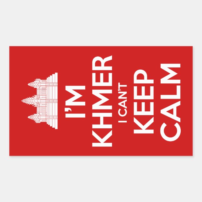 Adesivo Retangular Sou Khmer, não consigo ficar calmo (Frente)