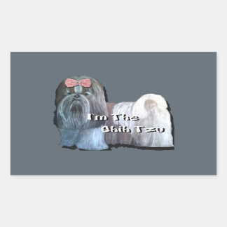 Adesivo Retangular Sou o Shih Tzu - Stickers