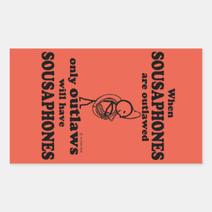 Adesivo Retangular Sousaphones com Vinheta Retangular Proibida