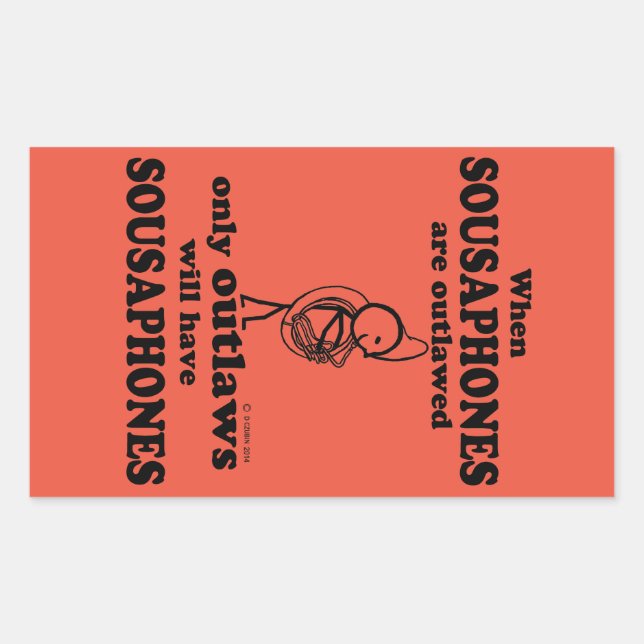 Adesivo Retangular Sousaphones com Vinheta Retangular Proibida (Frente)