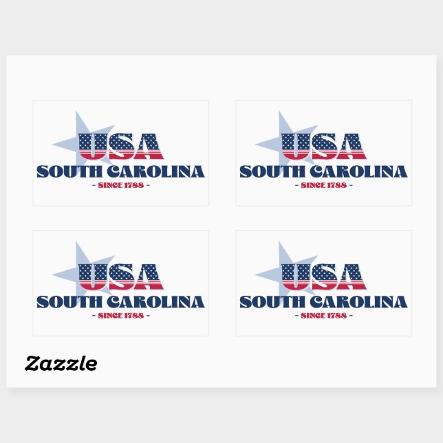 Adesivo Retangular South Carolina My Home State Sticker (Folha)
