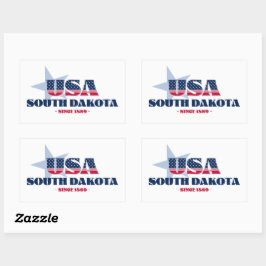 Adesivo Retangular South Dakota My Home State Sticker