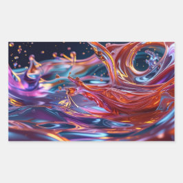 Adesivo Retangular Splashing Color Liquids