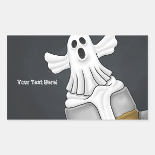 Adesivo Retangular Spooky Ghost