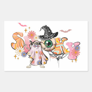 Adesivo Retangular Spooky Retro Halloween