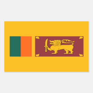 Adesivo Retangular Sri Lanka - bandeira cingalesa