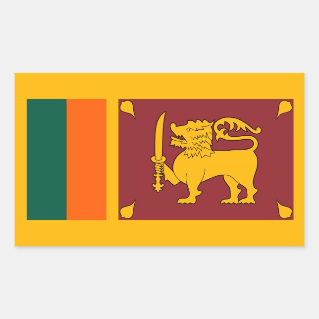 Adesivo Retangular Sri Lanka - Bandeira do Sri Lanka (Frente)