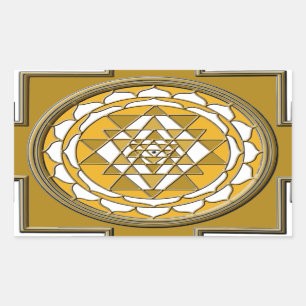 Adesivo Retangular Sri Yantra Bronze