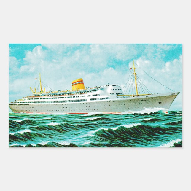 Adesivo Retangular ss Bergensfjord no mar (Frente)