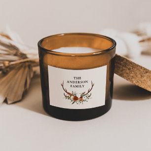 Adesivo Retangular stag aquosa terracotta floral elegante moderno