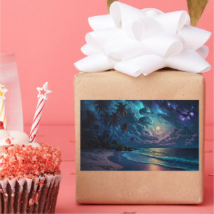 Adesivo Retangular Star Coast, Maldivas, Night Beach