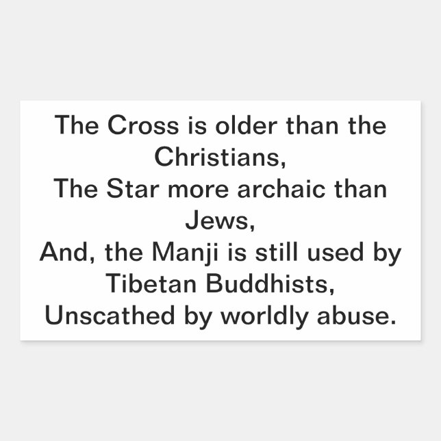 Adesivo Retangular Star Cross Manji Buda Cristo Hankamer Artjunkhaus (Frente)