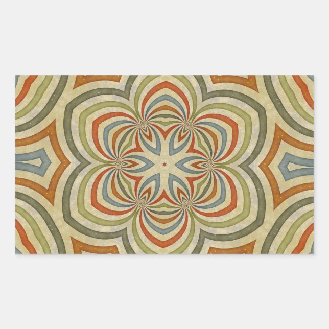 Adesivo Retangular Star Flower Kaleidoscope Mandala (Frente)