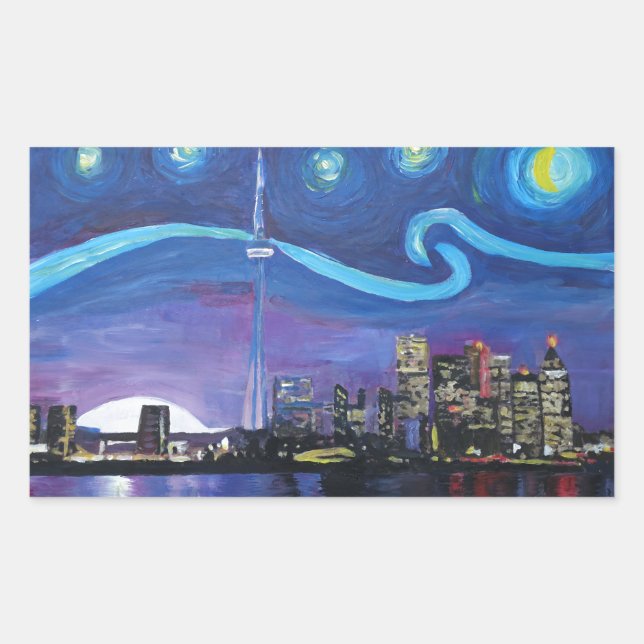 Adesivo Retangular Starry Night em Toronto com inspirações Van Gogh (Frente)
