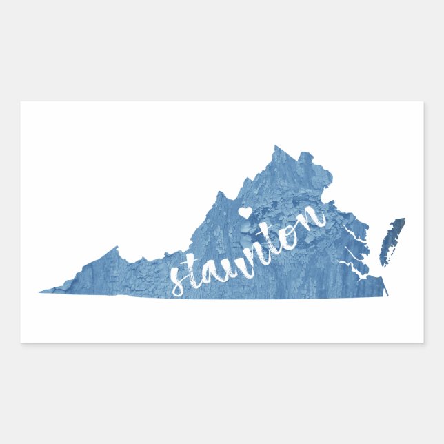 Adesivo Retangular Staunton Virginia Wood Grain (Frente)