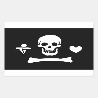 Adesivo Retangular Stede Bonnet Pirate Flag Jolly Roger