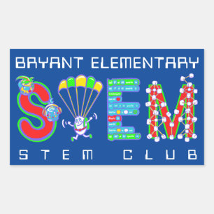 Adesivo Retangular STEM Club