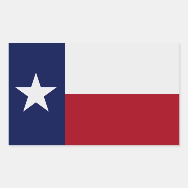 Adesivo Retangular Sticker do Estado do Texas (Frente)