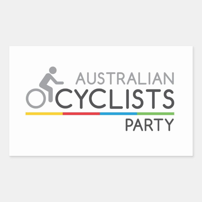 Adesivo Retangular Sticker do Partido dos Ciclistas Australianos (Frente)