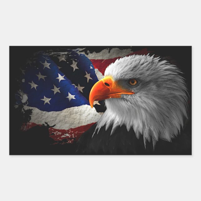 Adesivo Retangular Sticker Rectangulaire L'aigle Américain (Frente)