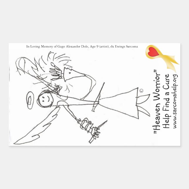 Adesivo Retangular Sticker, Worrior Celestial #3 (Frente)