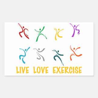 Adesivo Retangular Stickers de exercícios de amor ao vivo
