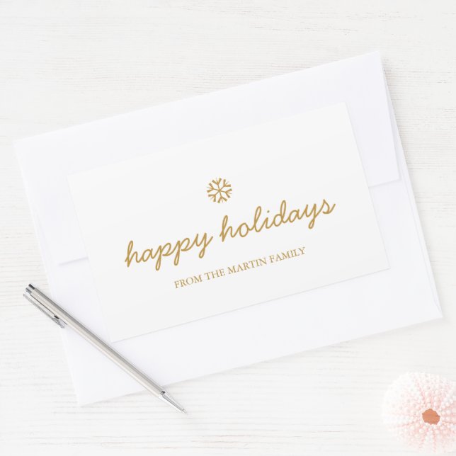 Adesivo Retangular Stickers Holiday - Brancos de Natal felizes (Envelope)