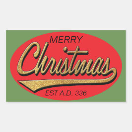 Adesivo Retangular Stickers "Retro Christmas Est A.D. 336"