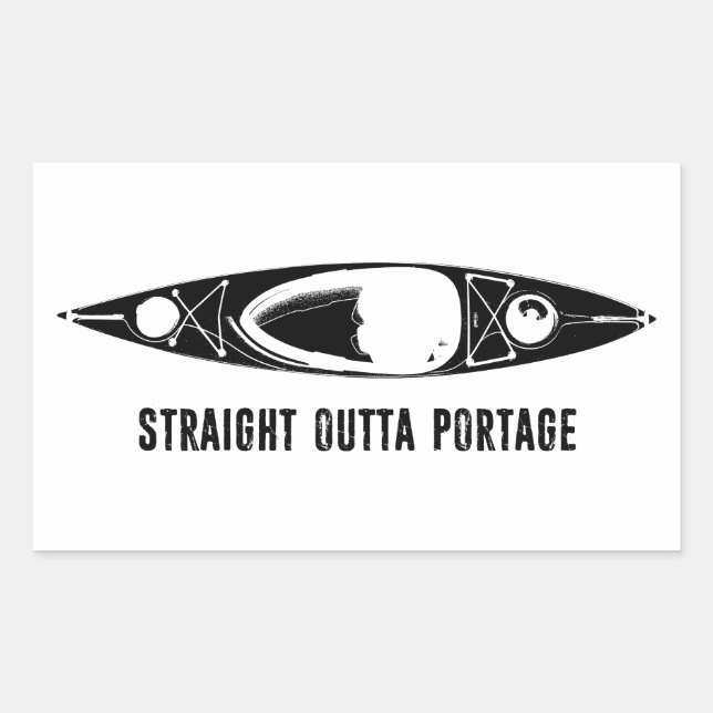 Adesivo Retangular Straight Outta Portage Kayak (Frente)