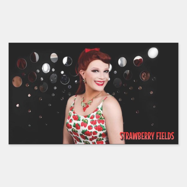 Adesivo Retangular Strawberry Fields Mirror Photo Stickers (Frente)