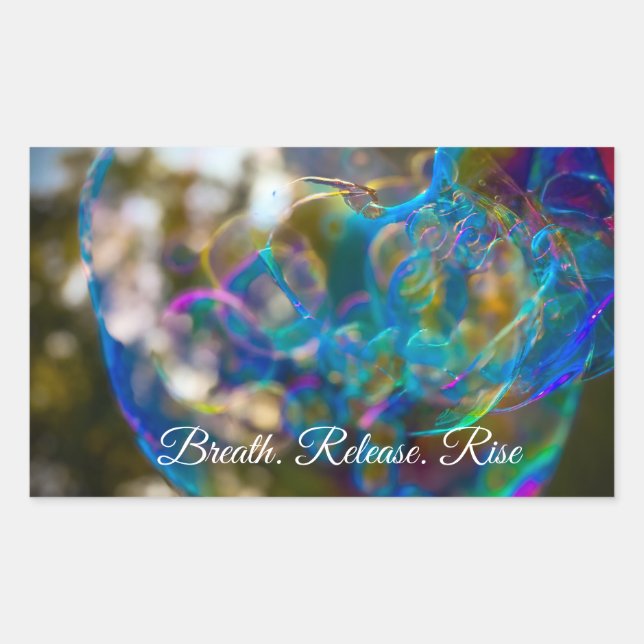 Adesivo Retangular Subir como uma bolha (adesivos) (Frente)