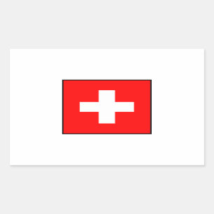 Adesivo Retangular Suiça - bandeira suíça