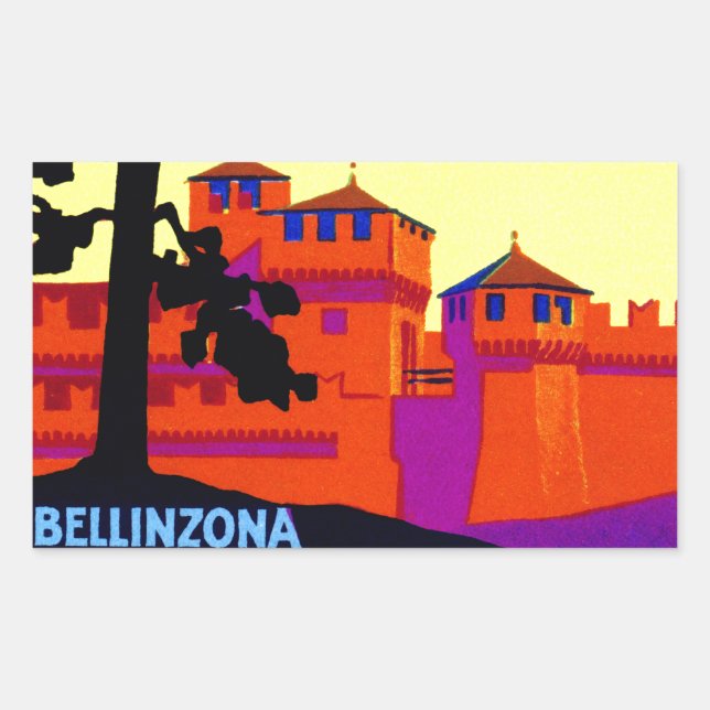 Adesivo Retangular suiça Bellinzona 1925 (Frente)