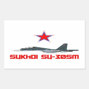 Adesivo Retangular Sukhoi Su-30SM Russian Air Force VKS